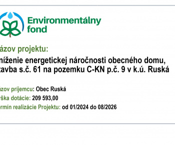Aktuality / Zníženie energetickej náročnosti obecného domu, stavba s.č. 61 na pozemku C-KN p.č. 9 v k.ú. Ruská - foto